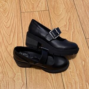 b.o.c. Women's Black Platform Shoes with Buckle